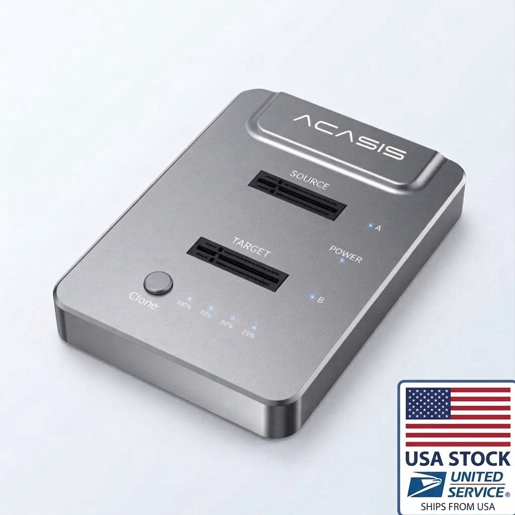 ACASIS Dual Bay M.2 NVMe SSD Duplicator Offline Cloner Dock 20Gbps USB 3.2 Gen2
