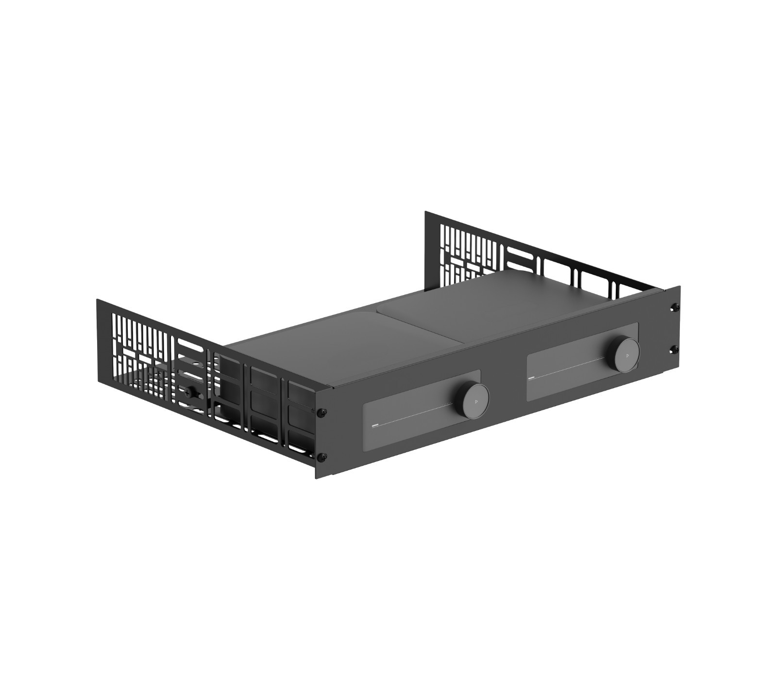 ynVISION Custom Rack Shelf Compatible with WiiM Amp and Wiim Amp Pro | 2U 19"