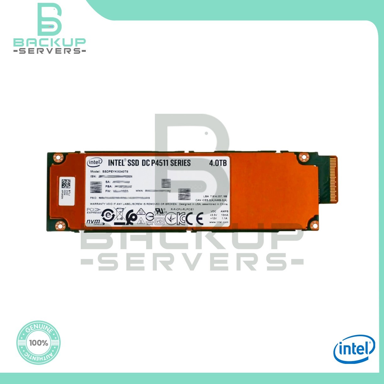 Intel DC P4511 4TB 2.5" U.2 NVMe PCIe 3.1 x4 TLC Enterprise SSD SSDPEYKX040T8