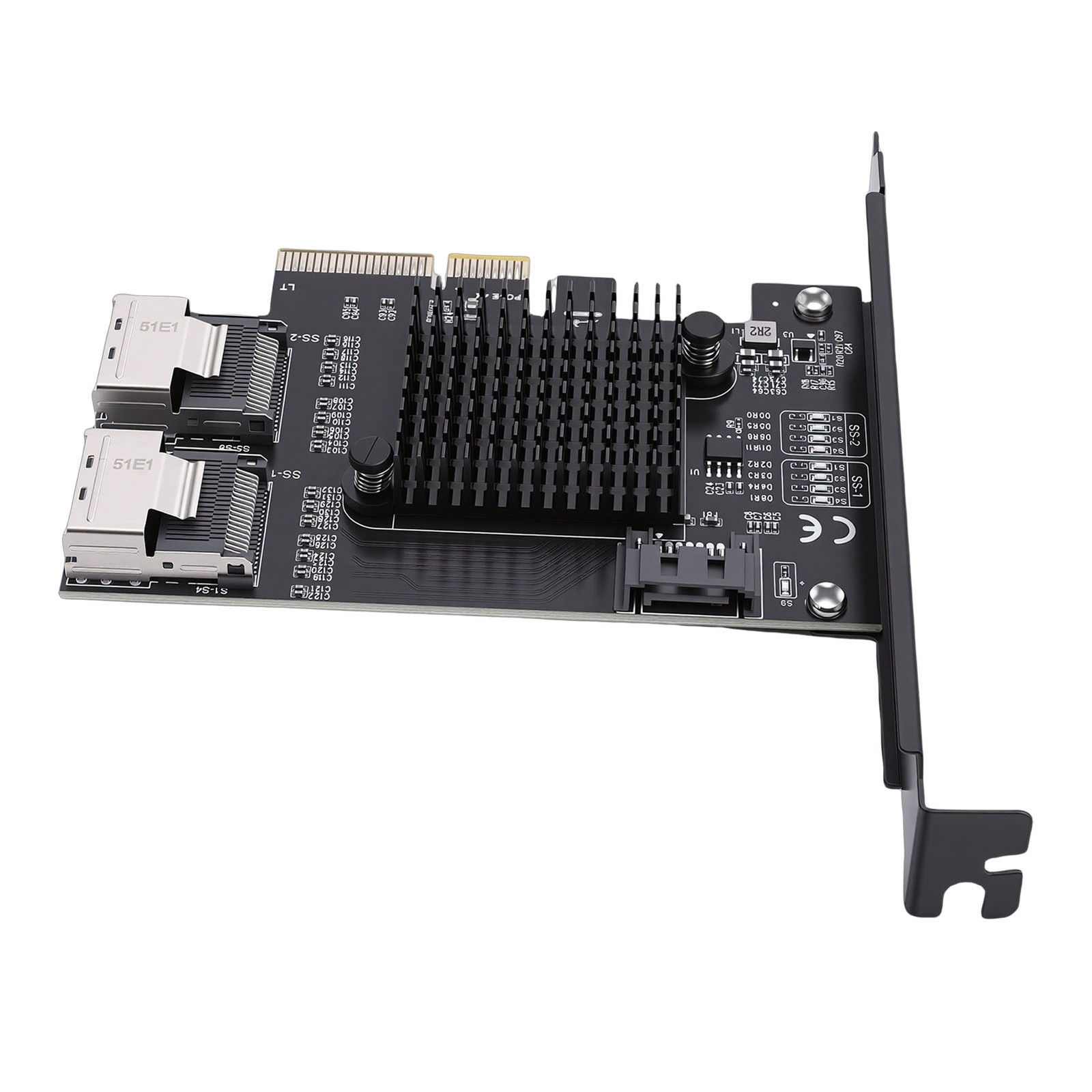 PCIe To Serial ATA Card 6Gbps PCI Express 4X To 2 Port MiniSAS SFF 8087 And DKOS