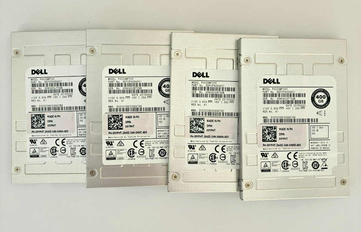 New Dell 400GB 2.5" SAS 12Gb/s eMLC SSD PX02SMF040 DP/N 09YPHT No Caddy