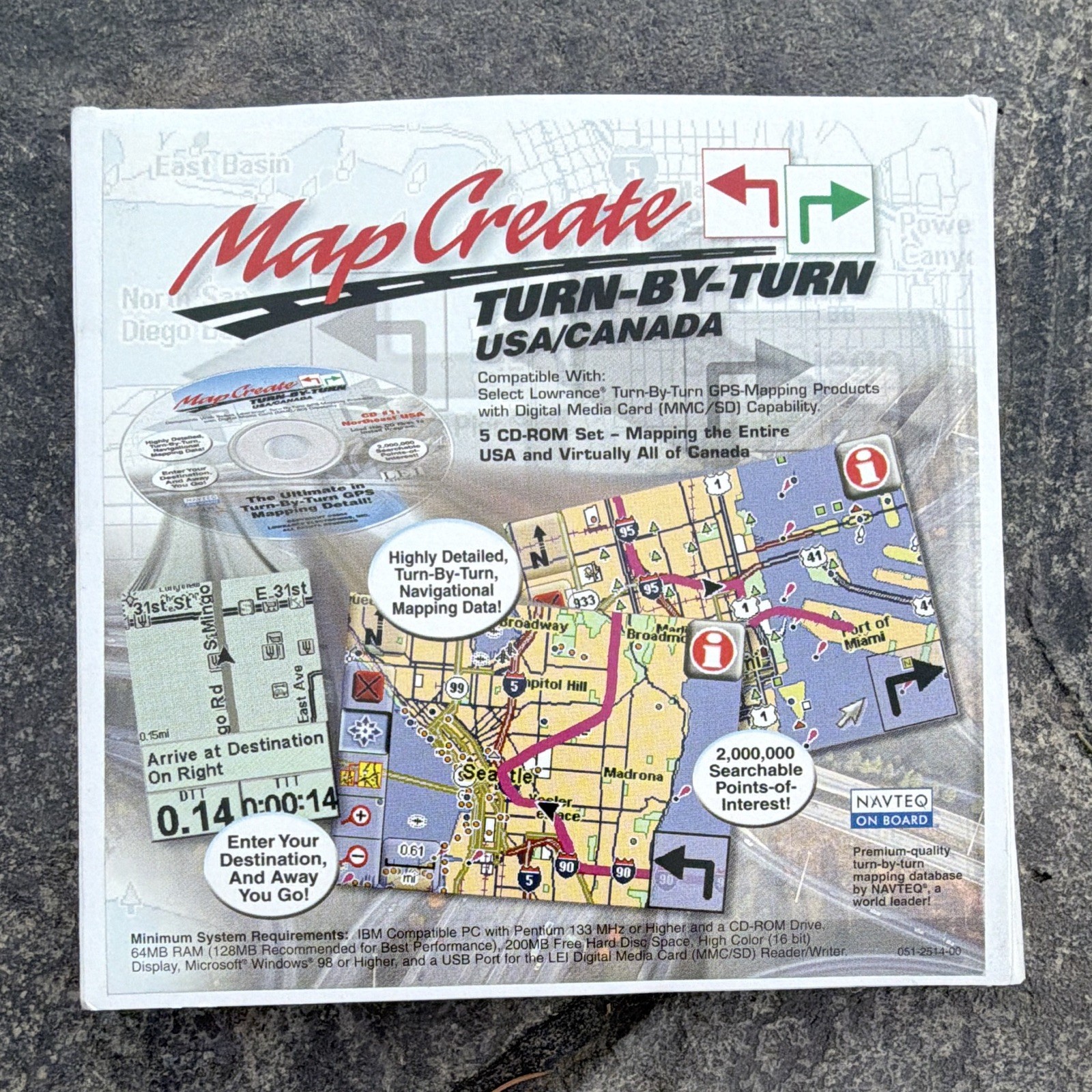 Map Create Turn-By-Turn 5 CD-ROM Mapping USA and Virtually All of Canada Lot