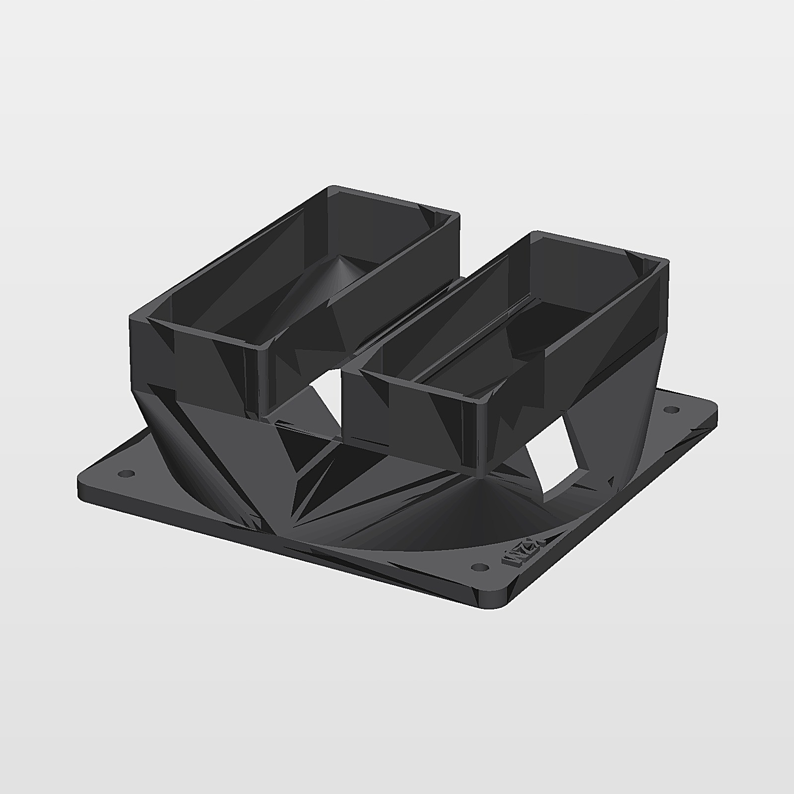 Dual Fan Shroud for Nvidia Tesla P100 GPU x2 Single 120mm Fan Duct 3D Printed