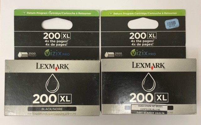 Genuine Lexmark 200XL 200 XL Black Ink Cartridge for Pro 5500 5000 4000 2 PACK