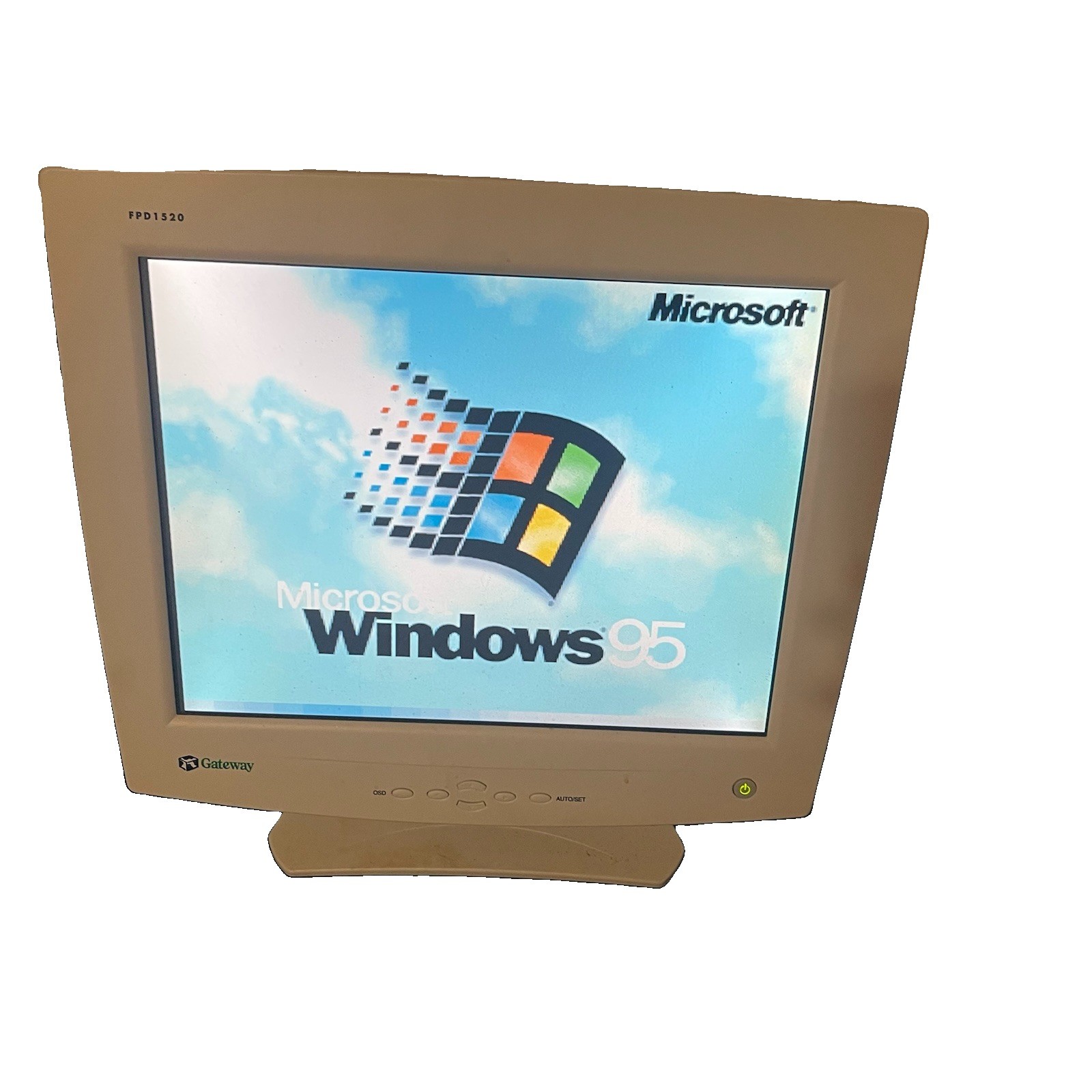 VTG-Gateway FPD1520 15" LCD Monitor Flat Panel Display Beige  Rare Retro Gaming