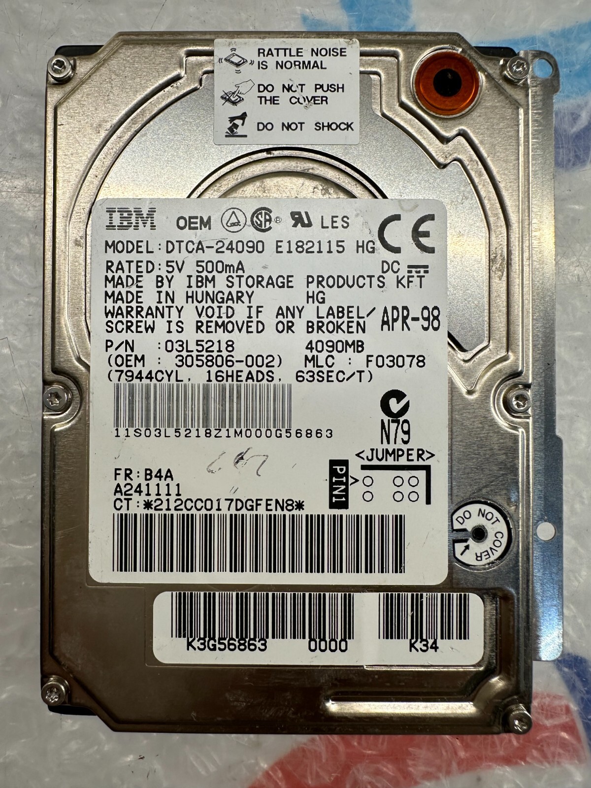 IBM HDD DTCA-24090 E182115 HG