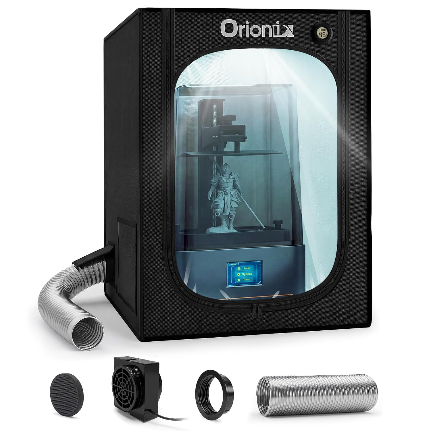 Resin Printer Enclosure, 3D Printer Tent W/ Vent Filter Led Thermometer