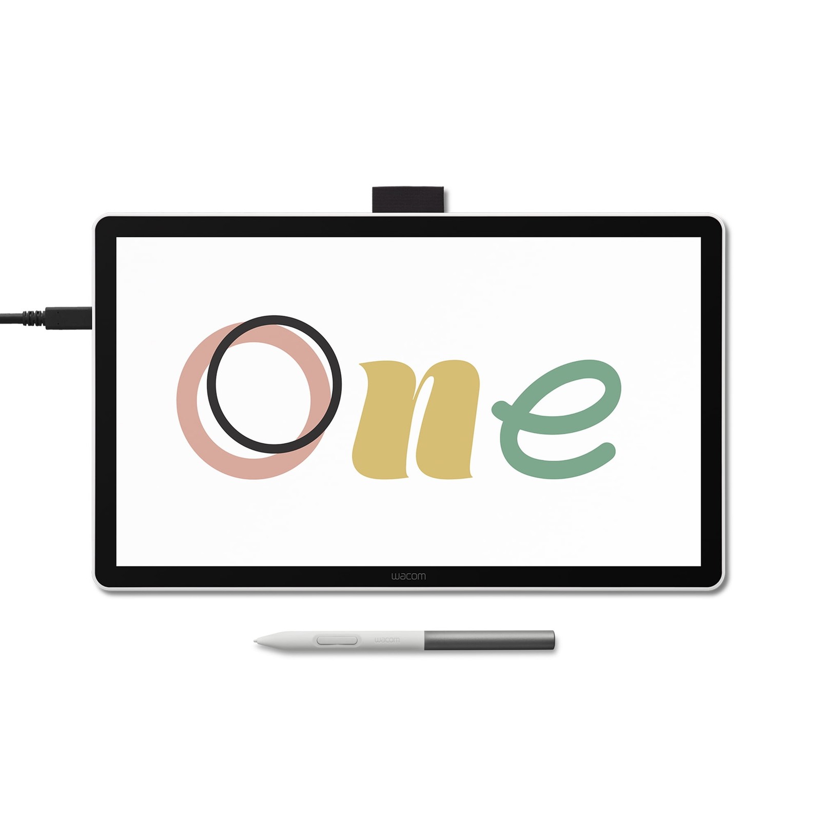 Wacom One 14 Pen Display Drawing Tablet, 14 in Full HD IPS Screen, Battery-Free