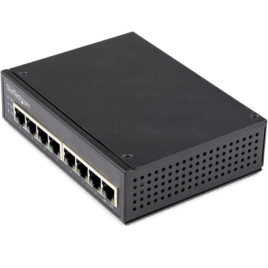 StarTech Industrial 8 Port Gigabit PoE Switch 30W, Power Over Ethernet Switch,
