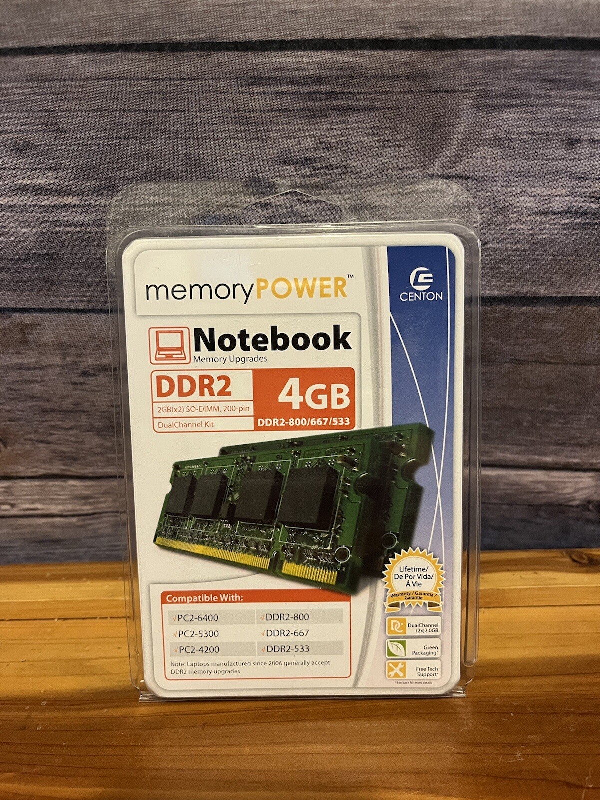 Centon Memory Power 4.0GB (2GB x2) PC2-5300 Desktop RAM Memory DDR2-800/667/533