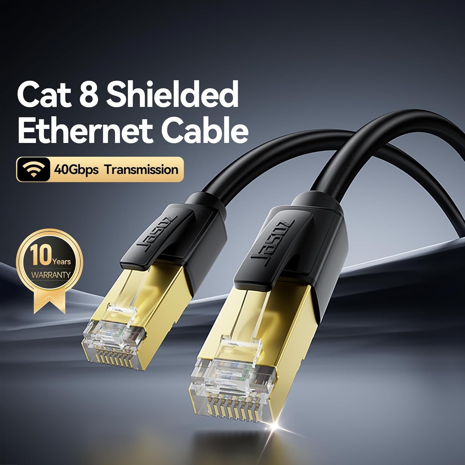 2Packs High Speed 40Gbps 2000Mhz Network Cord RJ45 Shielded Indoor -2 Pack 6 ft