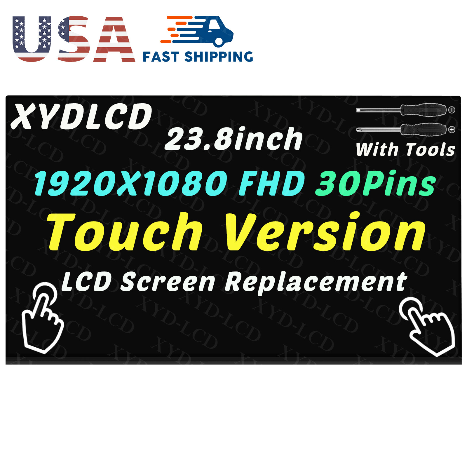 New 23.8in for Dell Inspiron 24 24 5400 AIO W24C W24C002 Touch LCD Screen 0HXVF6