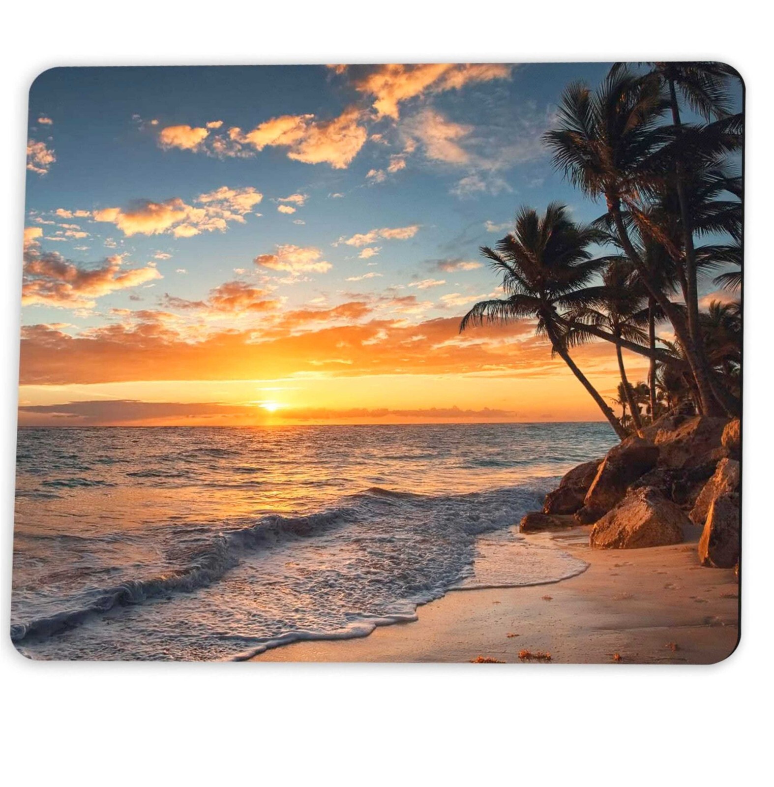 Hawaii Sunset Beaches PAlm Trees Photo Art Designs Novelty Mouse Pad