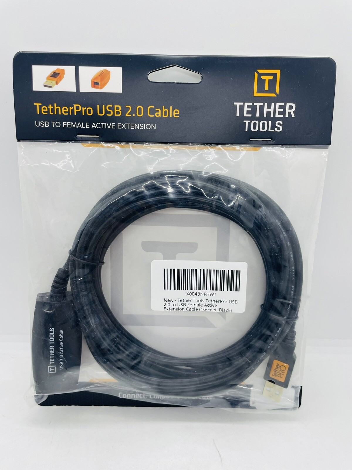 Tether Tools TetherPro USB 2.0 Active Extension Cable | 16', Black