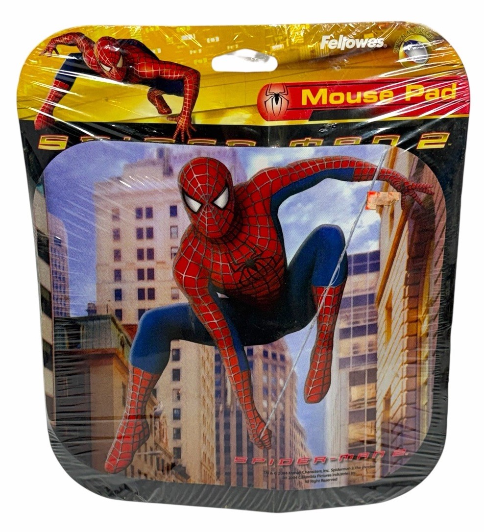 NOS Vintage 2004 Spider-Man 2 Mouse Pad Computer Fellows Soaring Marvel Promo