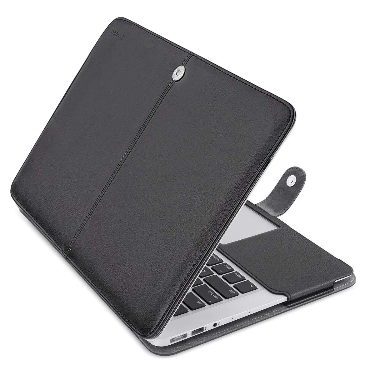 MOSISO PU Leather Case Compatible with MacBook Air 11 inch 11 Inches, Black