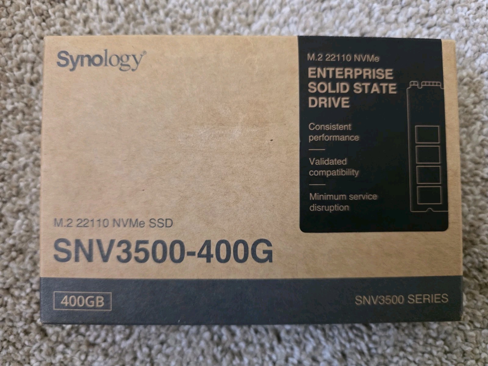 Synology SNV3500 400GB NVMe SSD M.2 Enterprise NIB w/ Crystal Disk Info RS820+