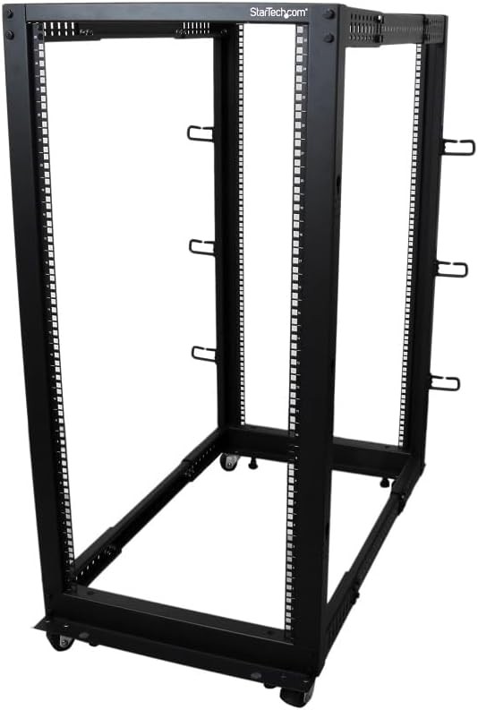 StarTech 25U 4-Post Server Rack 19in Open Frame Rack with 40in (101cm) Mounting