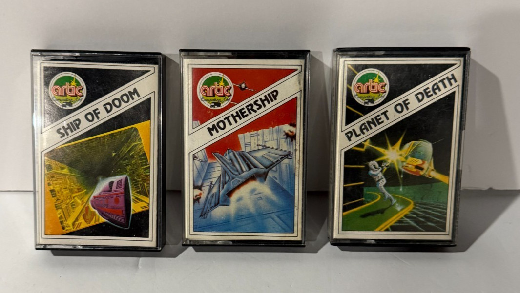 Mothership, Planet of Death & Artic Ship Of Doom Commodore 64 Cassette NotTested