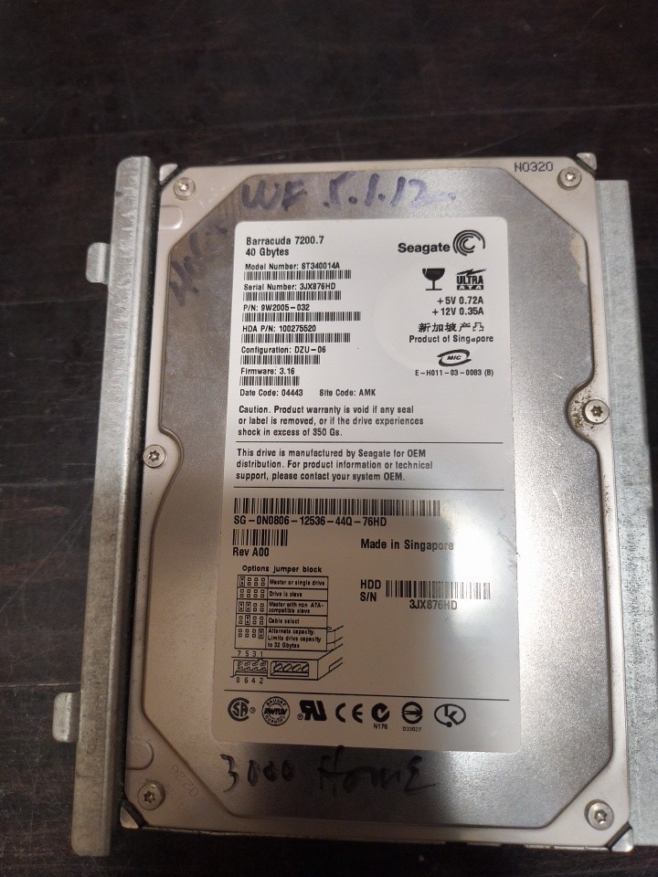 Seagate ST340014A Barracuda Hard Disk Drive 7200.7 40 Gbytes Rev A00