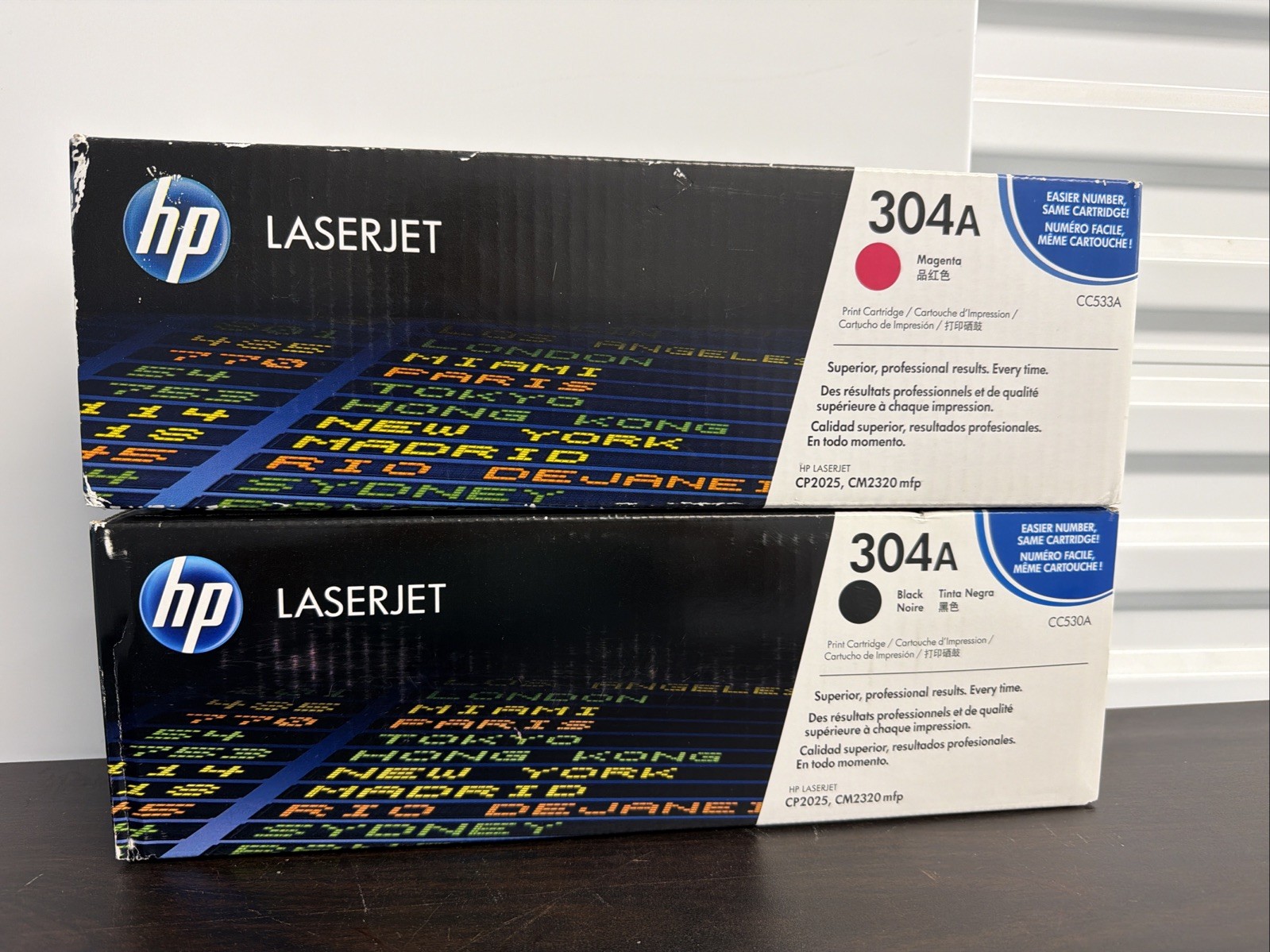 Lots Of Two Genuine HP  ,One Pack CC530A Black  ,One Pack CC533A Magenta New