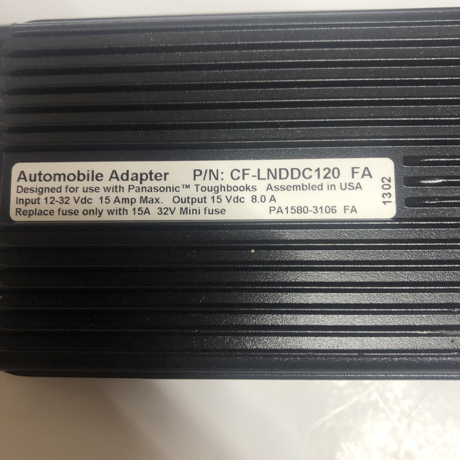 lind automobile adapter Part # CF-LNDDC120 4 Panasonic Toughbook 15 Volt 8 Amp