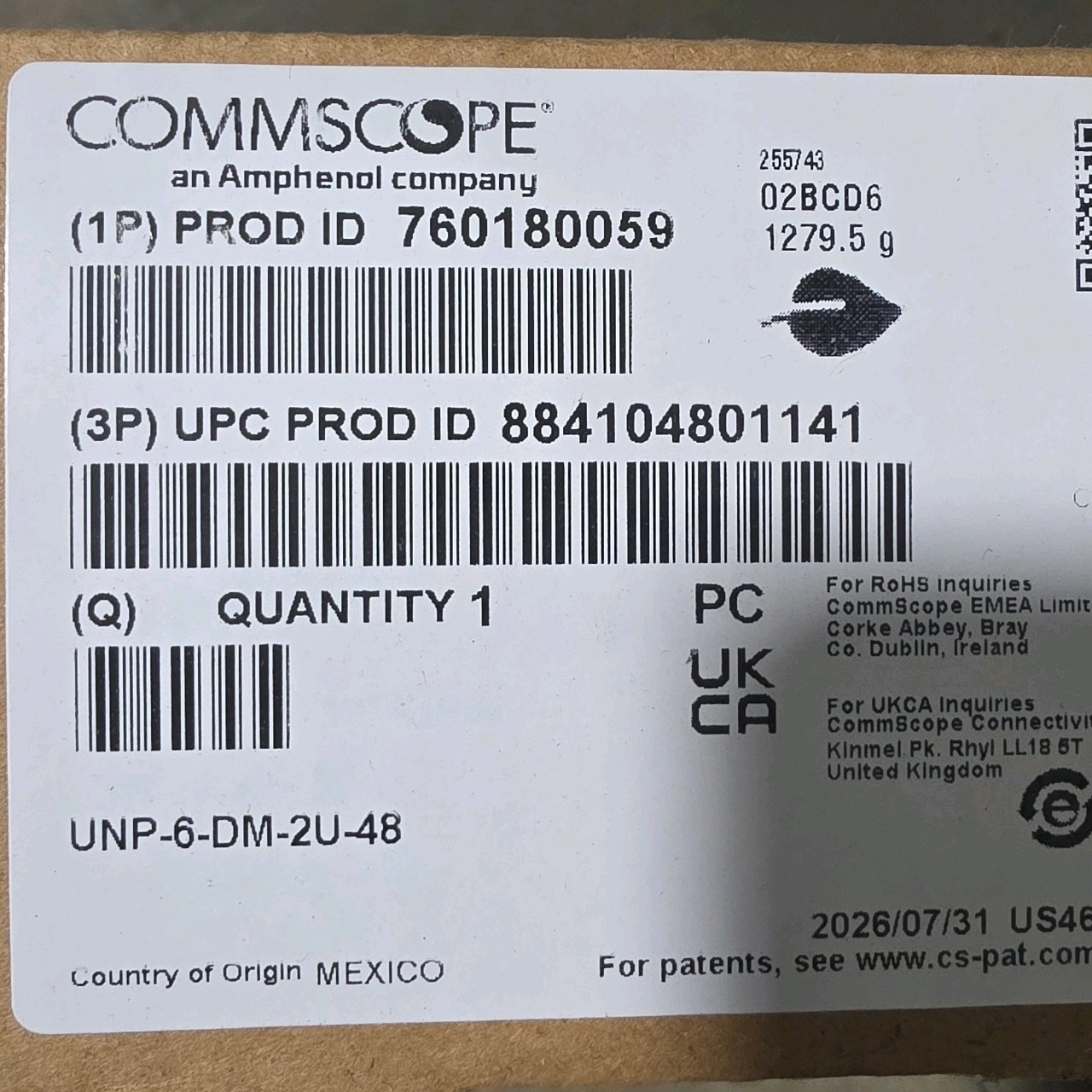 760180059 | UNP-6-DM-2U-48, CommScope