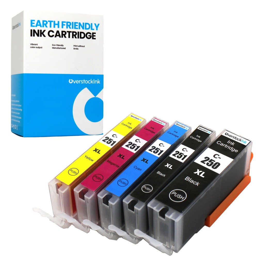5-Pack OSI Compatible 250 251 XL Ink Cartridges fits Canon PIXMA IP7220 iP8720