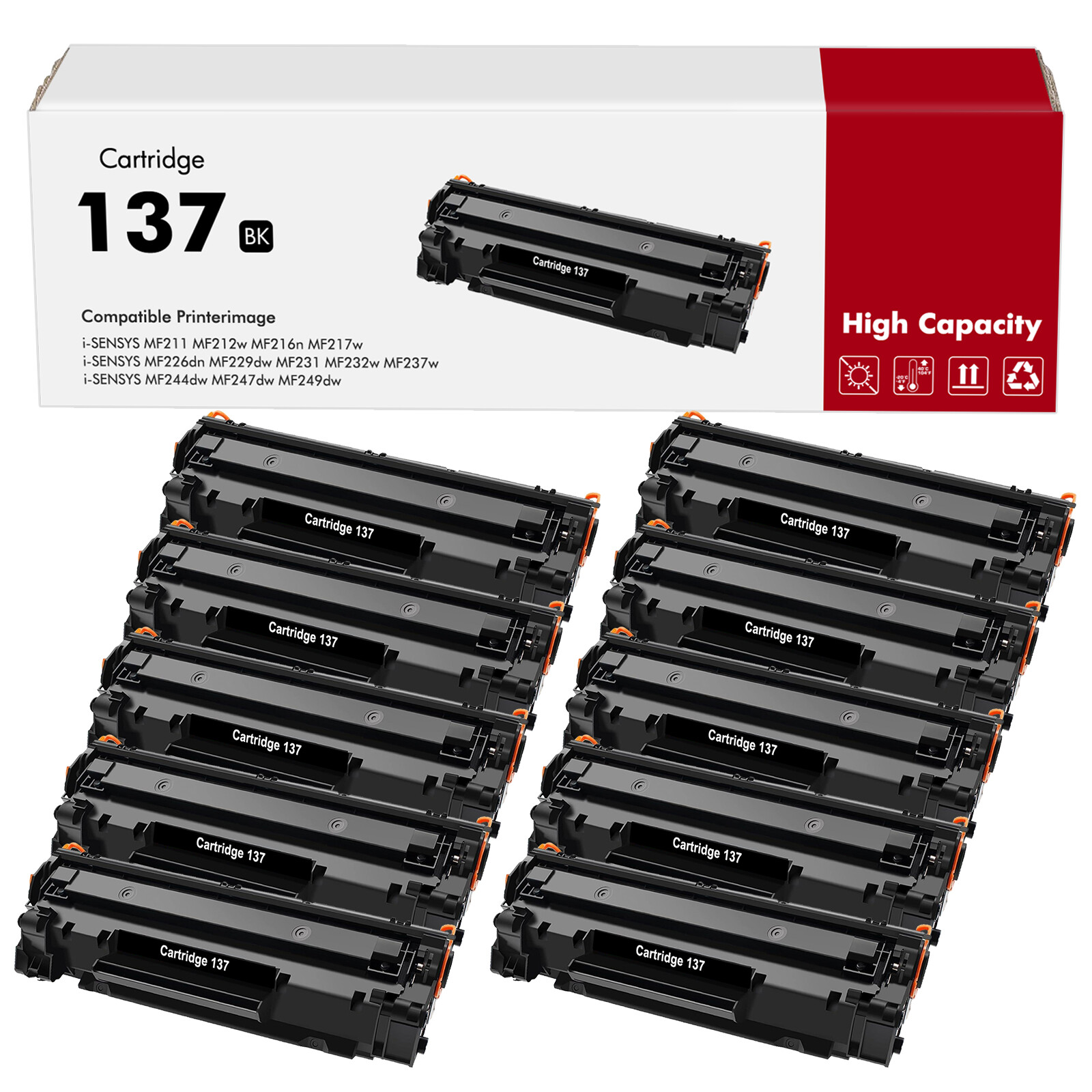 High Yield&Quality 10PK CRG 137 Toner Compatible for Canon imageCLASS D570 toner