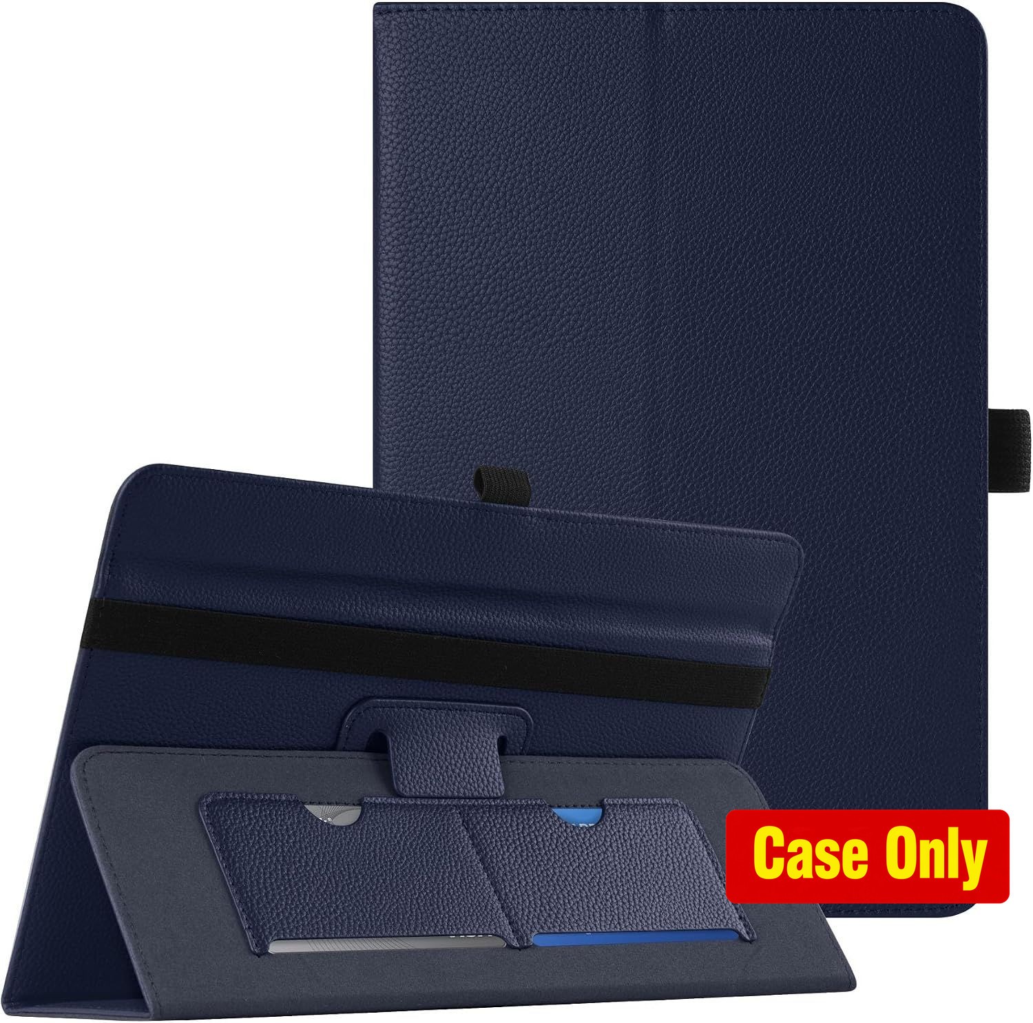 Case for 10.1 Inch Tablet, Protective Folio Stand with Hand Strap and Card Slots