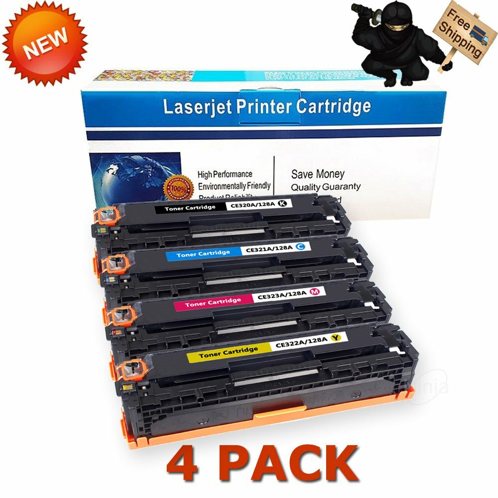 4 Pack Set for HP CE320A 128A Color Toner LaserJet Pro CM1415fnw CP1525 CP1525nw