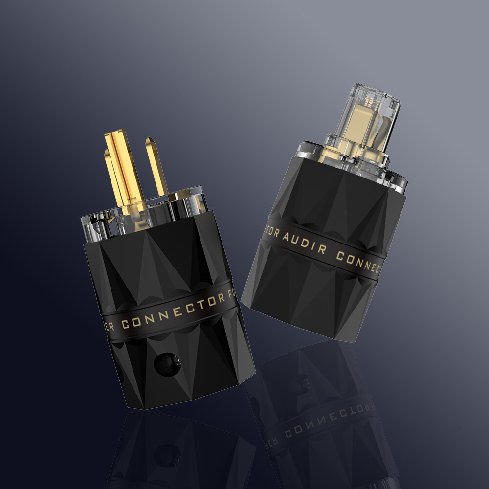 VIBORG Hi-End Pure Copper Gold Plated US Power Plug HiFi Power Cable Connector