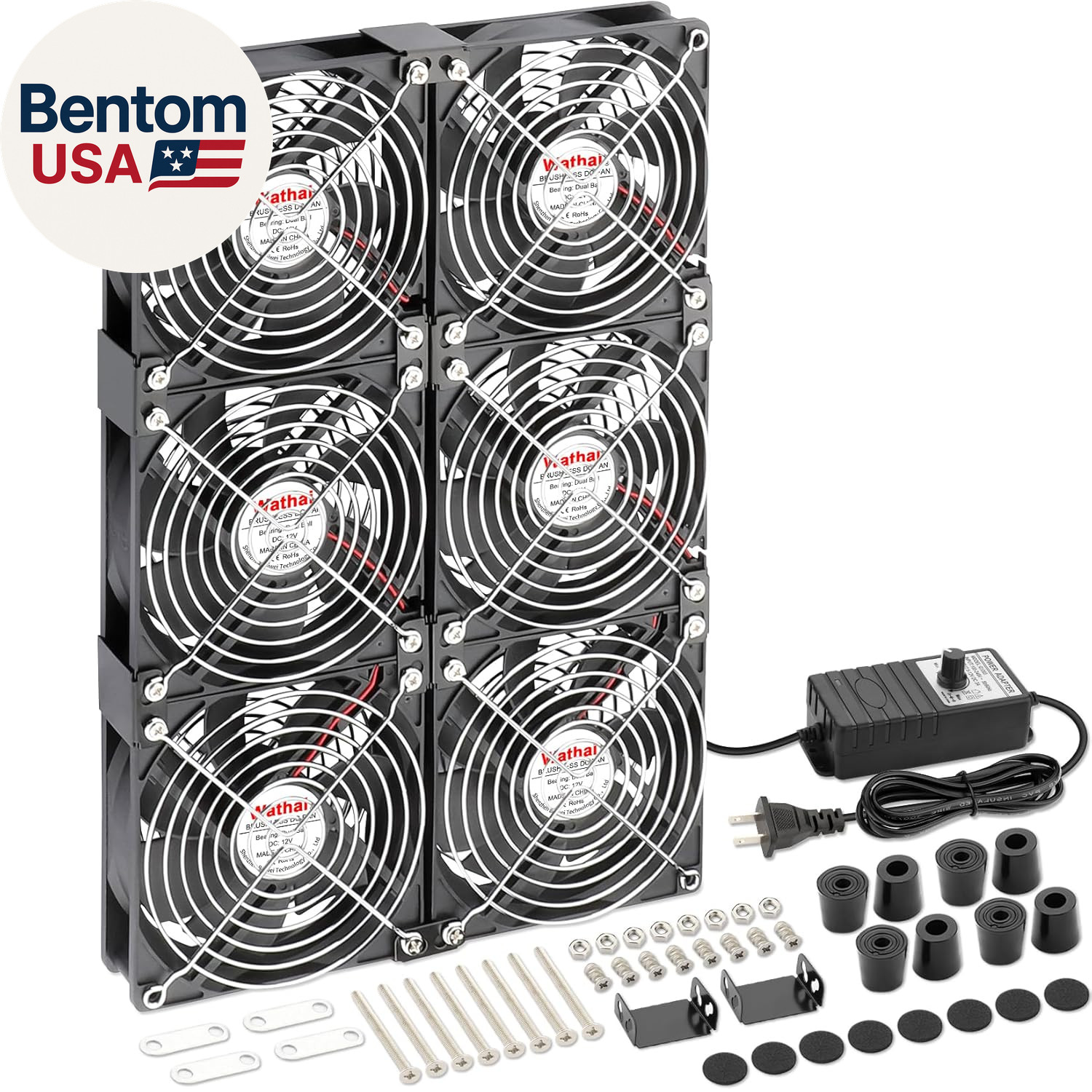 120mm x 6 Cooling Fan with Speed Controller AC Plug Ventilation Exhaust