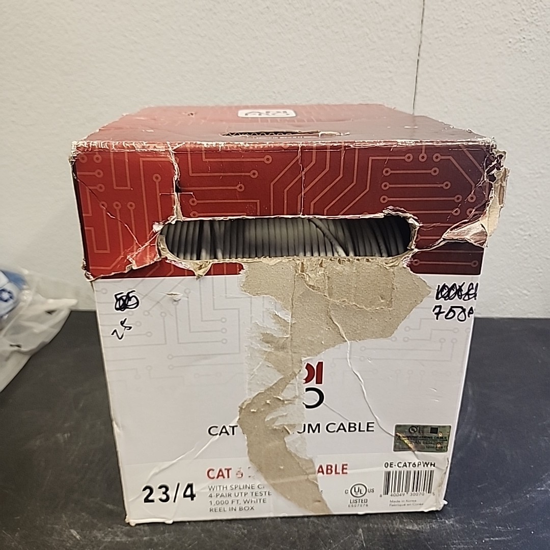 Adi Pro Cat 6 Plenum Cable 23/4 265-310 ft OE-CAT6PWH White 500mHz With Reel