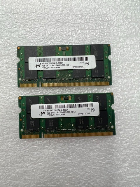 Micron 8GB (2 X 4GB) DDR2 800Mhz SODIMM PC2-6400 Memory RAM MT16HTF51264HZ-800C1