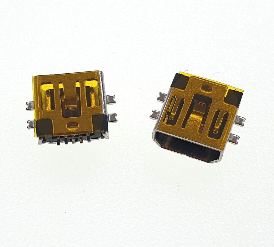 2x Mini-AB USB Socket 5P Short Female Repair Replacement Port 5-Pin SMD For P...