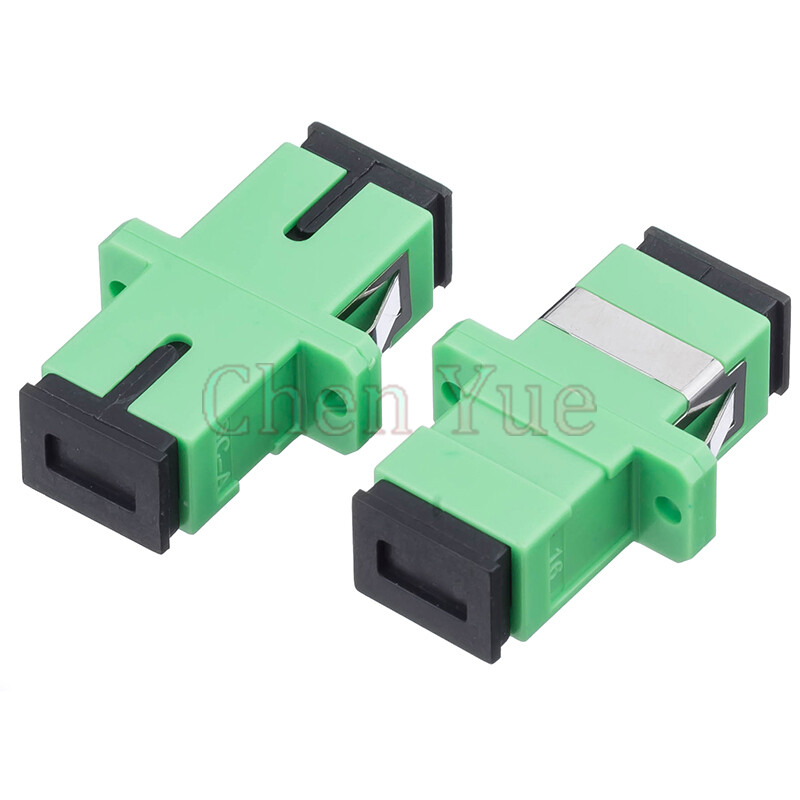 50pcs SC APC Adapter Connector Simplex Single mode Plastic SM Fiber Connector