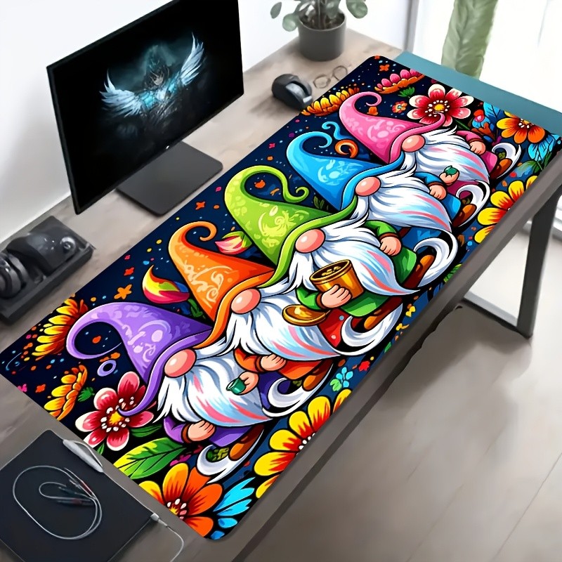 1pc Large Gaming Desk Mat Compatible for PC/Laptop, Non-Slip Rubber Base with