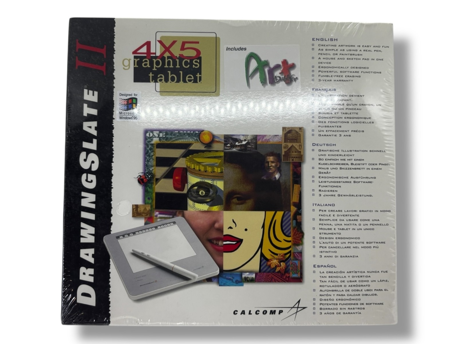 Calcomp Drawing Slate II Vintage 4x5 Graphics Tablet For Windows *SEALED*