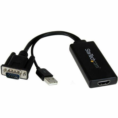 StarTech.com VGA to HDMI Adapter with USB Audio & Power - Portabl VGA2HDU