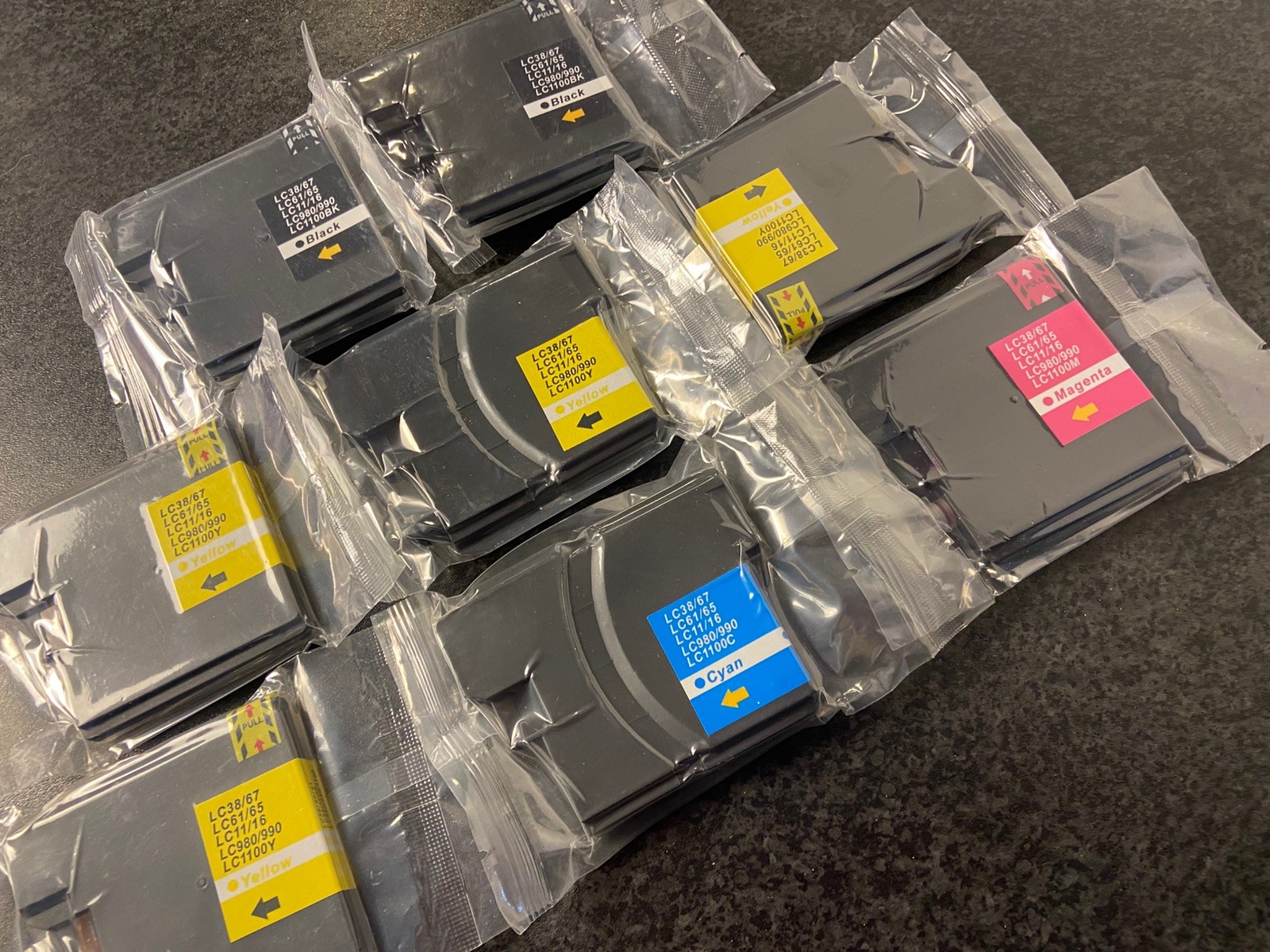 Lot 8 Refillable Ink Cartridges Compatible Brother LC38 LC61 LC65 LC980 LC1100