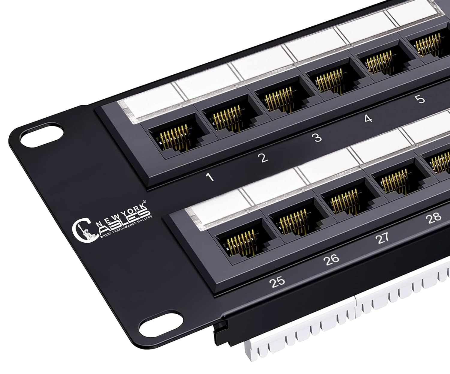 48 Port Patch Panel Cat6 2U Rack & Wall Mount Ethernet UTP Keystone Patch Panel