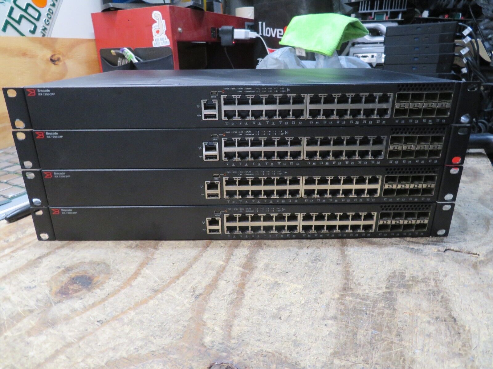 LOT OF 4 Brocade ICX 7250-24P 48-Port Ethernet Switch (ICX7250-24P)