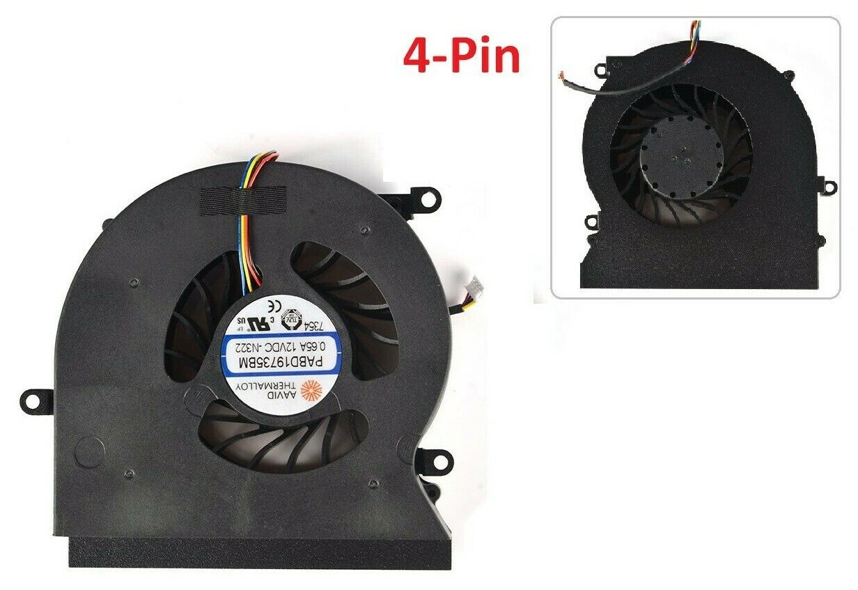 New MSI 16L1 16L2 GT62 GT62VR CPU Fan AAVID THERMALLOY PABD19735BM 12VDC -N322