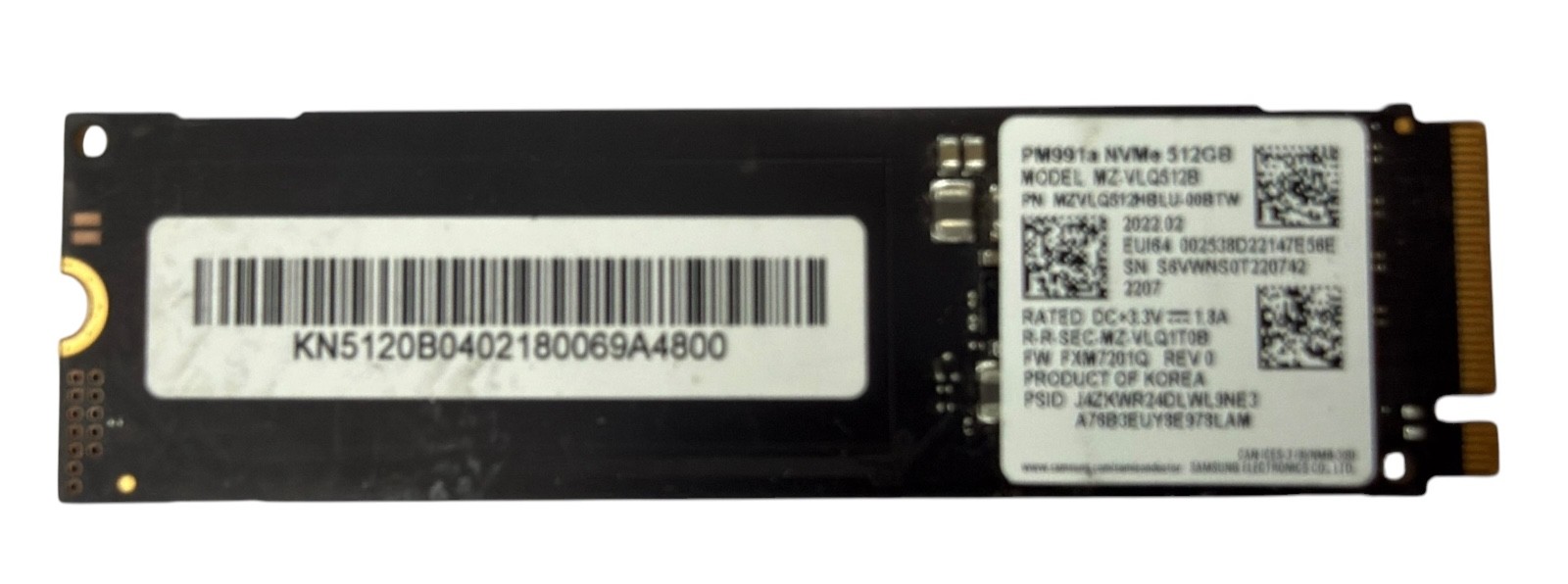 Samsung PM991a 512GB NVMe SSD Solid State Drive MZ-VLQ512B