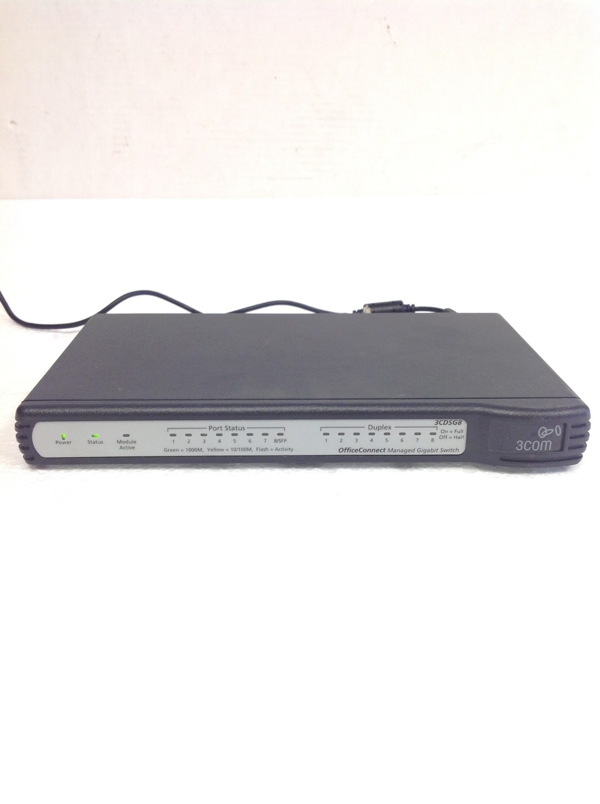 3COM 3CDSG8 Office Connect Managed Gigabit Switch, QTY, No AC Adapter