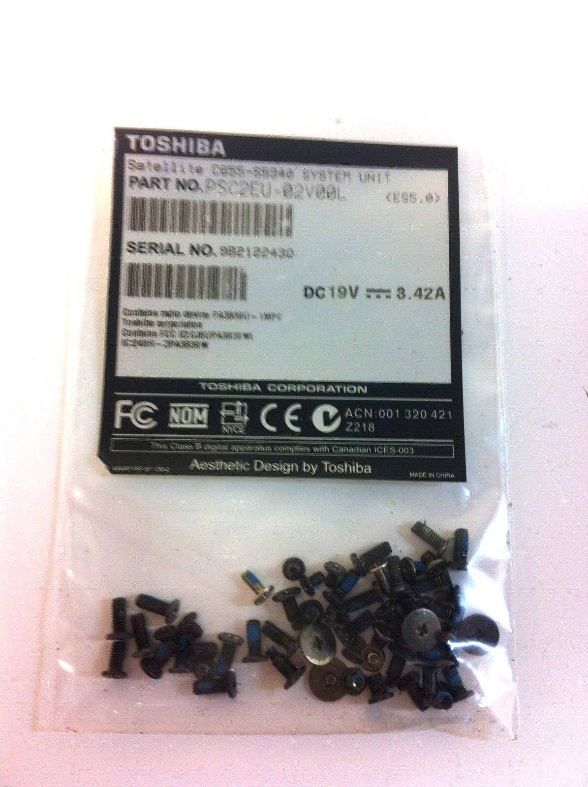 TOSHIBA Satellite C655-S5340 C655-S5305 C655 Laptop Genuine Screws 211