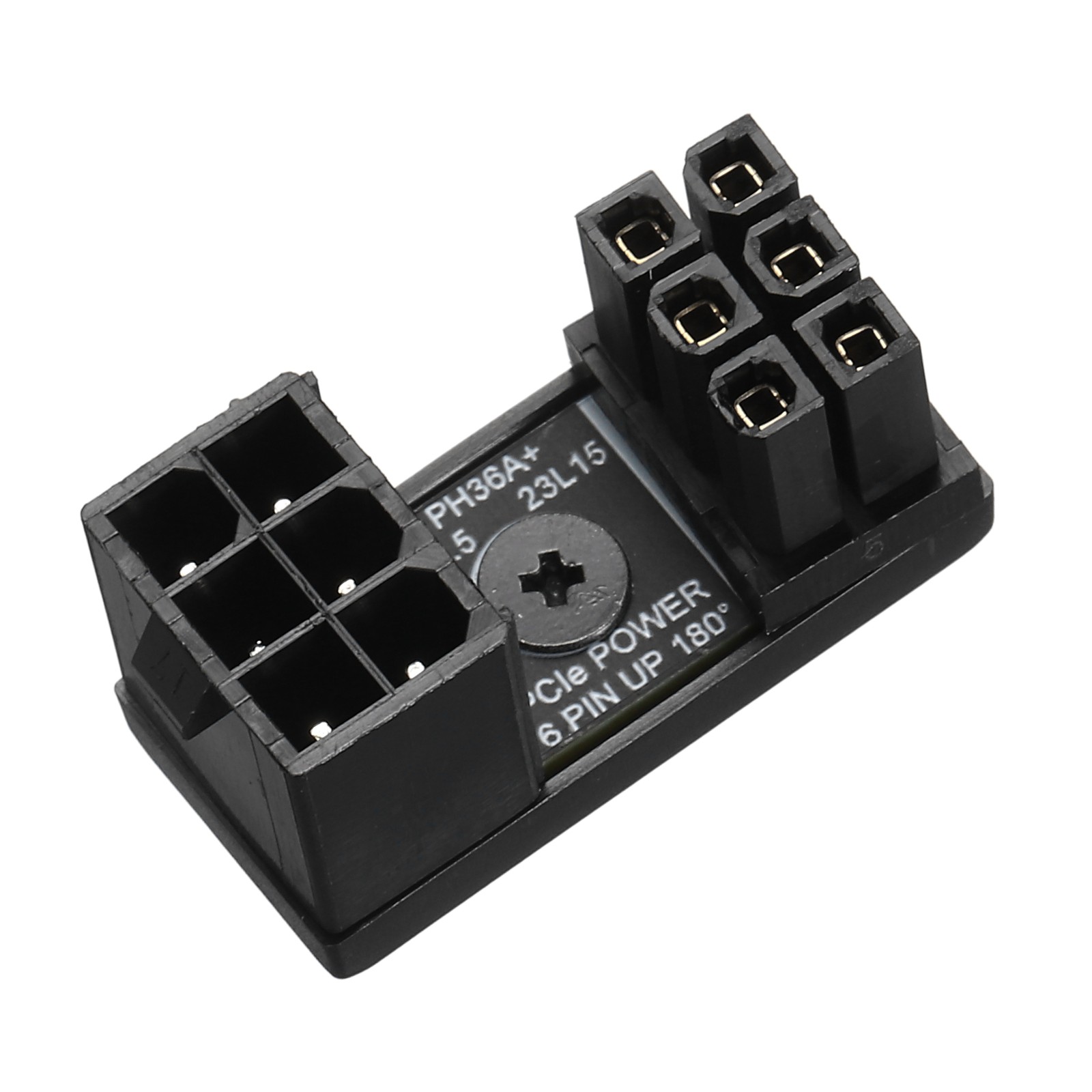 6 Pin Female to 6 Pin Male 180 Degree Adapter Connector Standard Type, Black