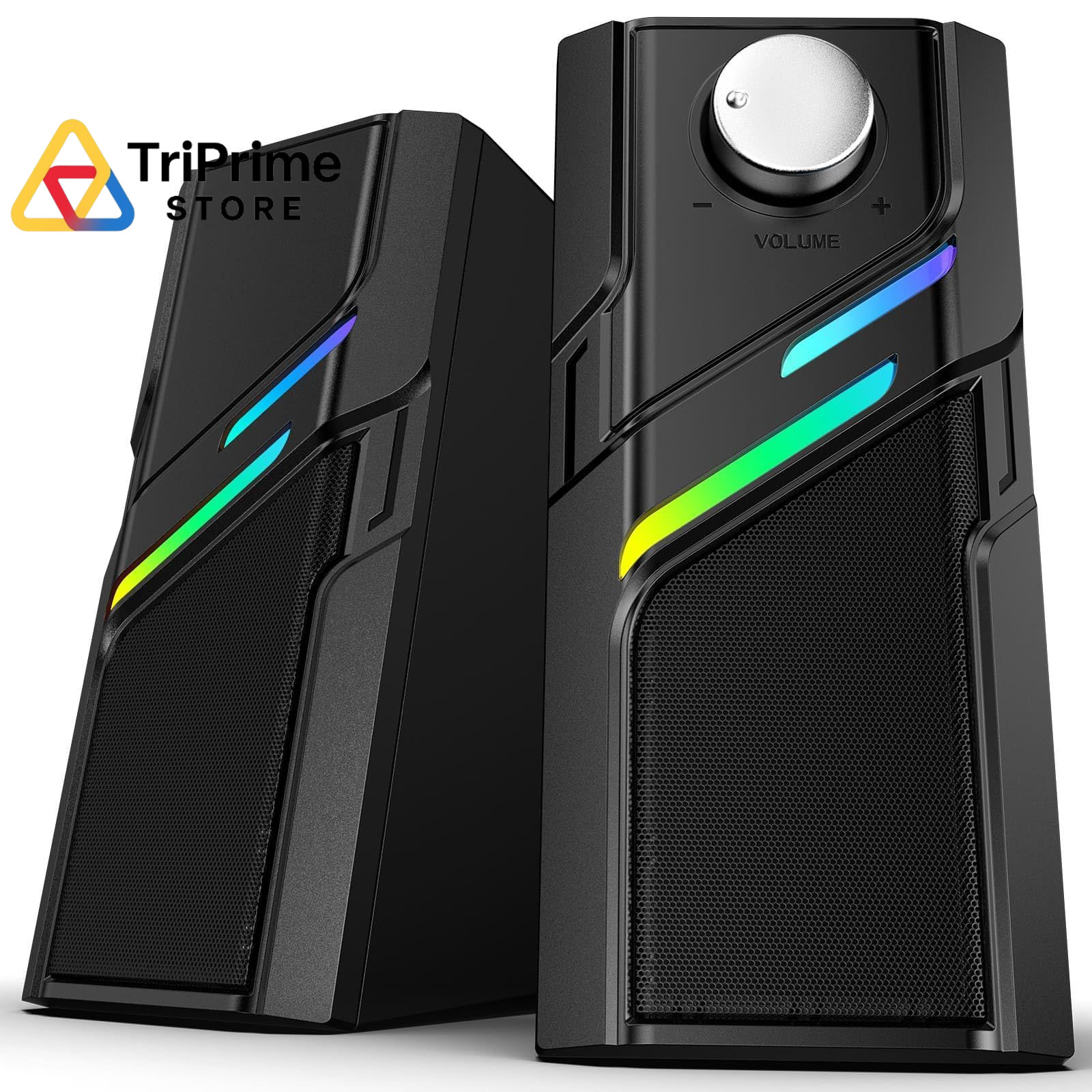 Computer Speakers for Desktop PC with Easy Knob, Clear Powerful Black