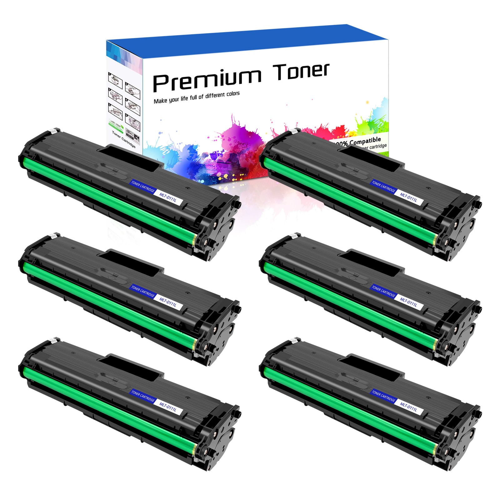 6PK 111L Toner Cartridge Compatible with Samsung MLT-D111L SL-M2021 M2021W M2022